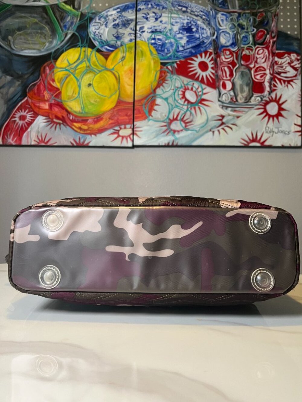 Lug Camper Purple Camo Crossbody Travel Bag RFID - Picture 8 of 16